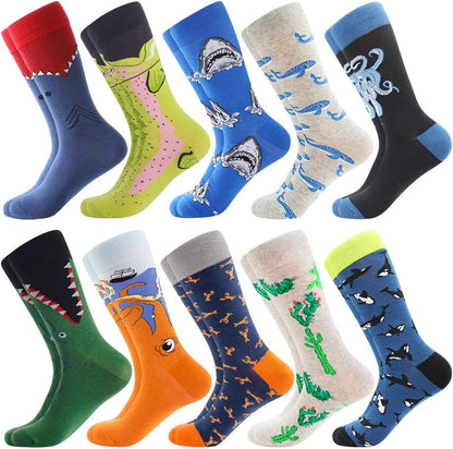 Fun Socks,Funny Socks for Men Novelty Crazy Crew Dress Socks,Cool Cute Food Graphic Animal Socks