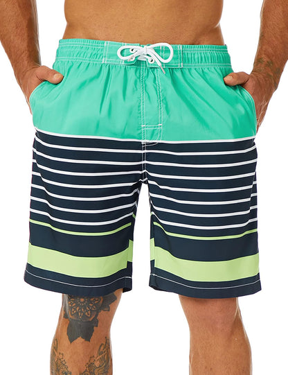 Mens Swim Trunks Long, Quick Dry Mens Boardshorts, 9 Inches Inseam Mens Bathing Suits with Mesh Lining