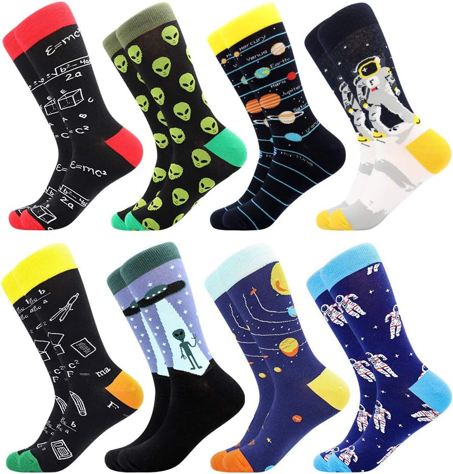 Fun Socks,Funny Socks for Men Novelty Crazy Crew Dress Socks,Cool Cute Food Graphic Animal Socks