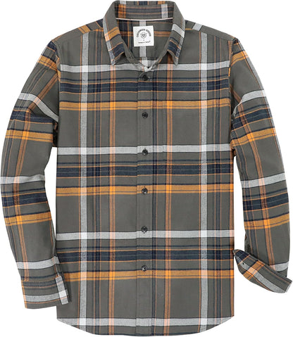 ® Flannel Shirt for Men Casual Button down Work Soft All Cotton Lightweight Flannel Mens Plaid Shirts Long Sleeve