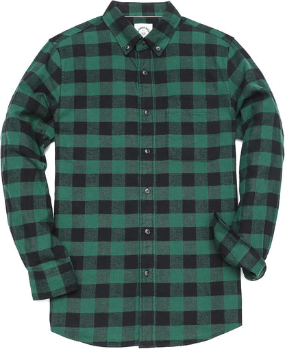 ® Flannel Shirt for Men Casual Button down Work Soft All Cotton Lightweight Flannel Mens Plaid Shirts Long Sleeve