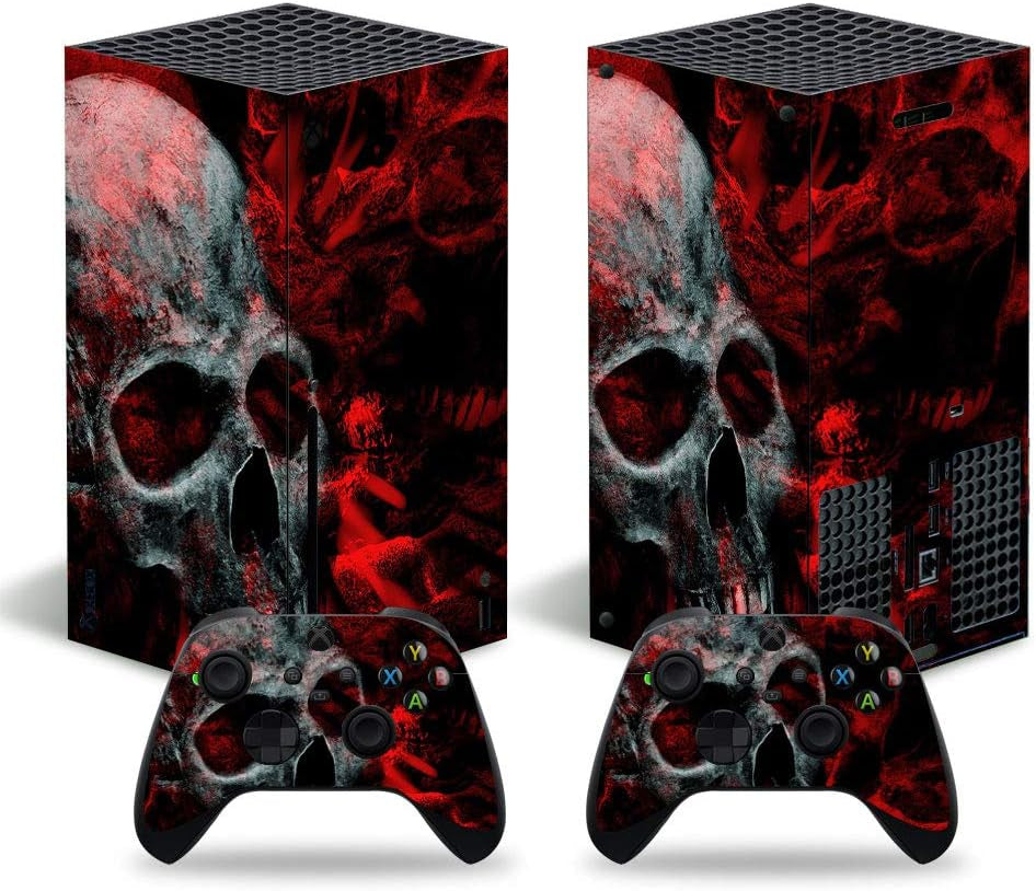 Whole Body Protective Vinyl Skin Decal Cover for Microsoft Xbox Series X Console, Purple Lines Xbox Series X Skins Wrap Sticker with Two Free Wireless Controller Decals