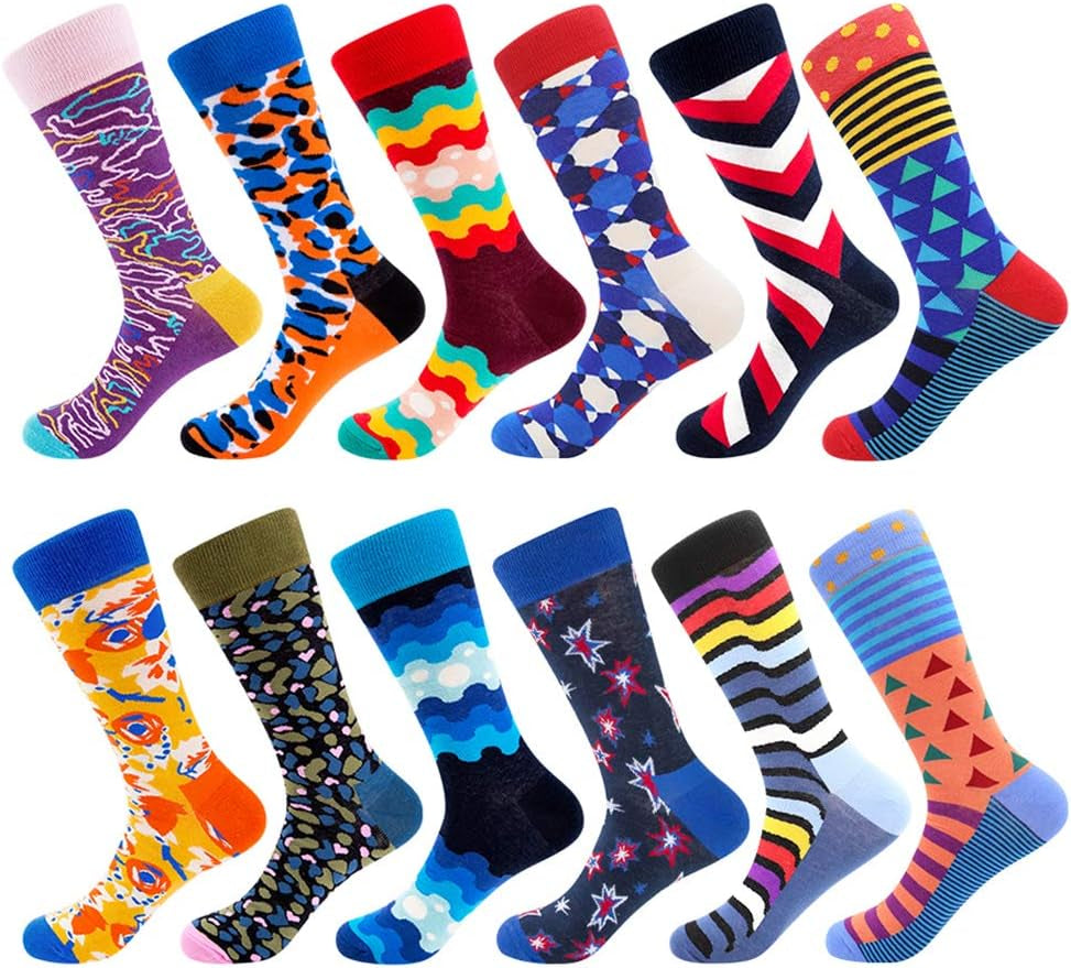 Fun Socks,Funny Socks for Men Novelty Crazy Crew Dress Socks,Cool Cute Food Graphic Animal Socks