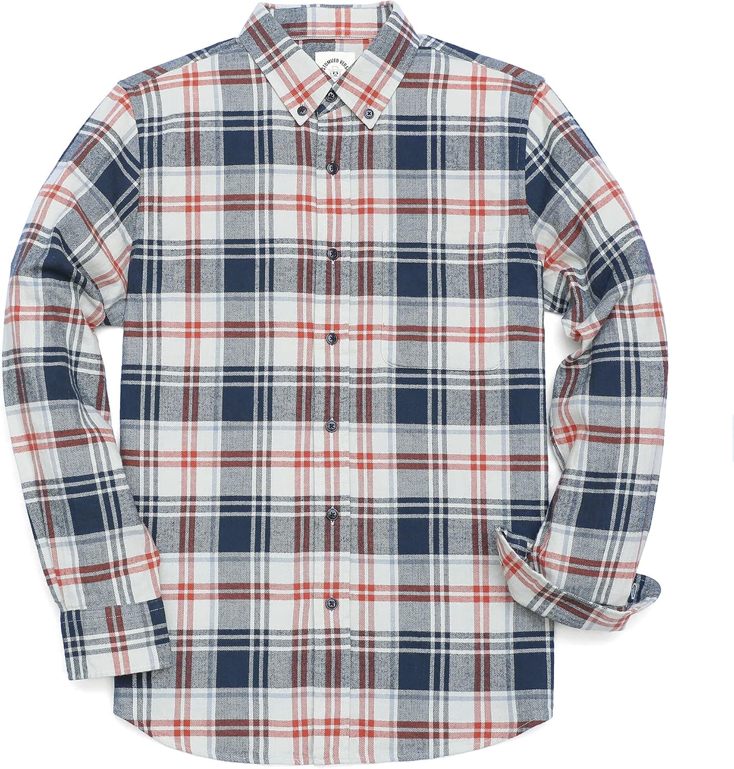 ® Flannel Shirt for Men Casual Button down Work Soft All Cotton Lightweight Flannel Mens Plaid Shirts Long Sleeve