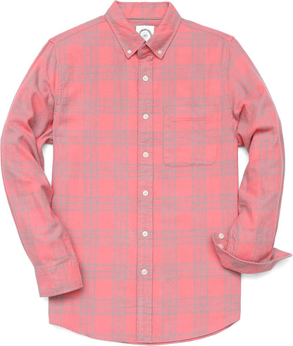 ® Flannel Shirt for Men Casual Button down Work Soft All Cotton Lightweight Flannel Mens Plaid Shirts Long Sleeve