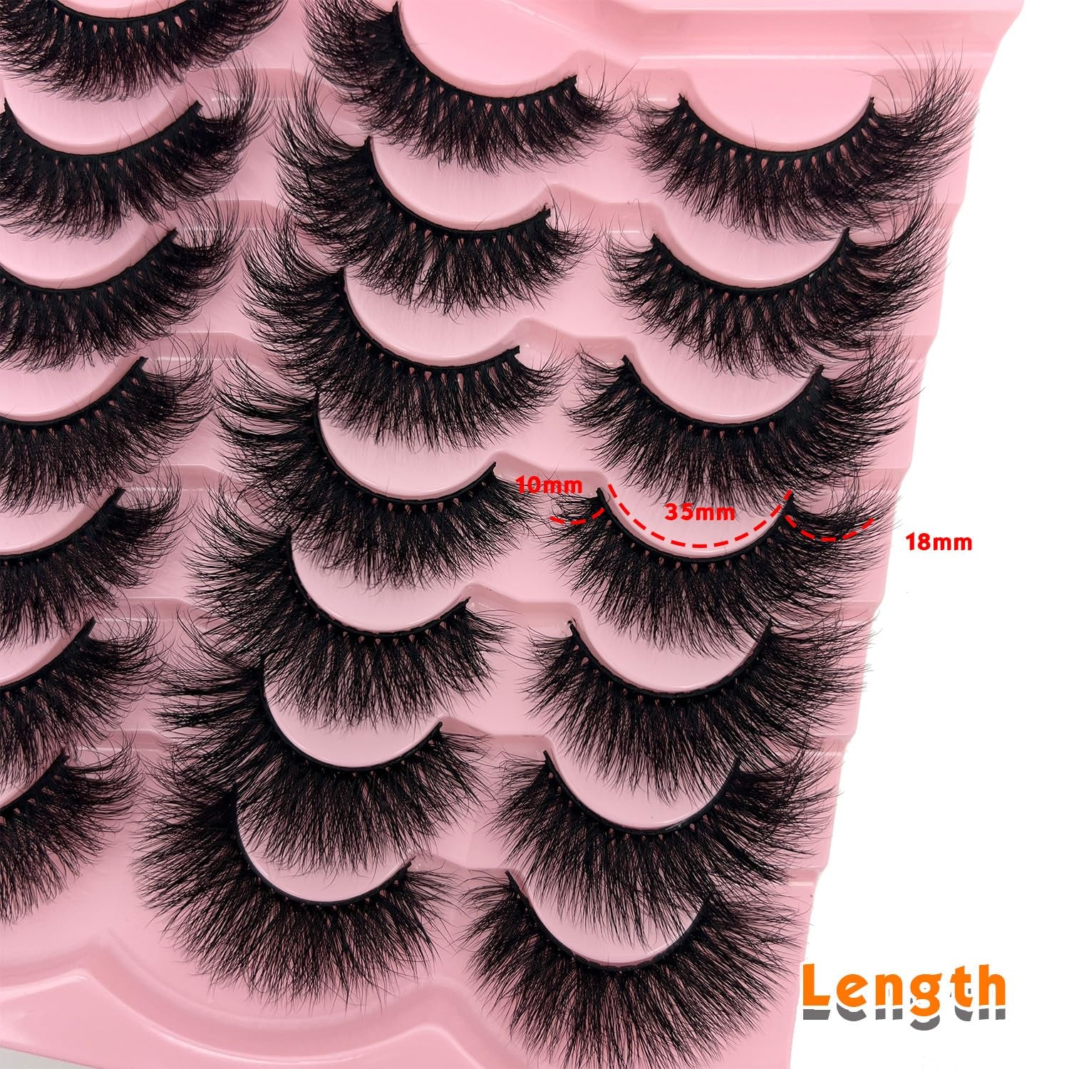 Fluffy Lashes Mink Wispy Cat Eye Faux Mink Eye Lashes Pack Soft Fake Strip Eyelashes 18Mm Long Volume False Eyelashes Natural Look