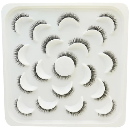 False Eyelashes Lashes Natural Look Thick Short 3D Faux Mink Lashes Strip 10Mm Reusable Soft Wispy Lashes Pack Vegan Natural Lashes 10 Pairs(Natural Short Lashes)