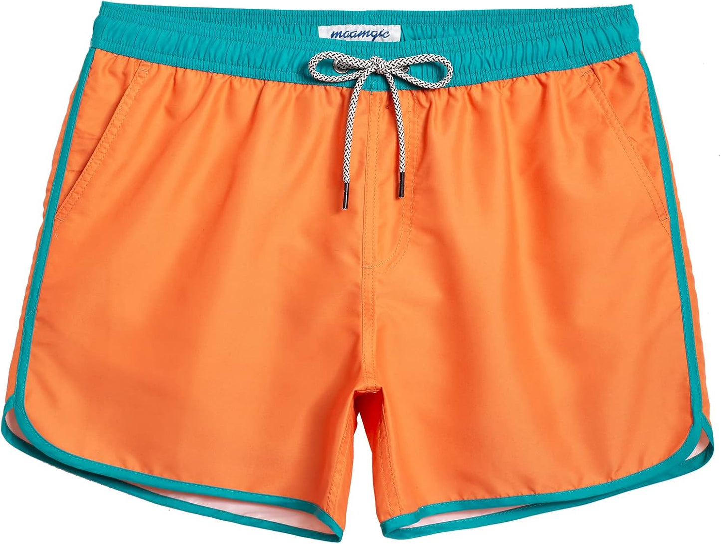 Mens Boys Short 80S 90S Vintage Swim Trunks with Mesh Lining Quick Dry Swim Suits Board Shorts