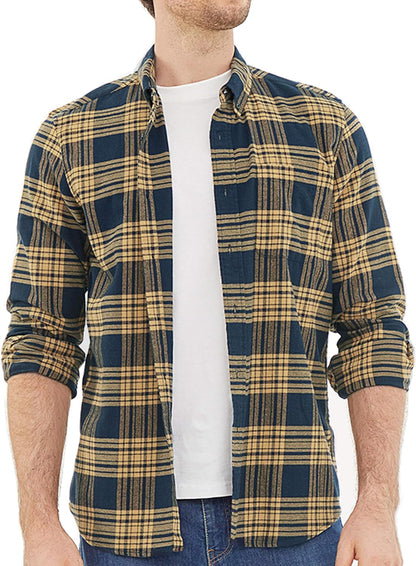 ® Flannel Shirt for Men Casual Button down Work Soft All Cotton Lightweight Flannel Mens Plaid Shirts Long Sleeve