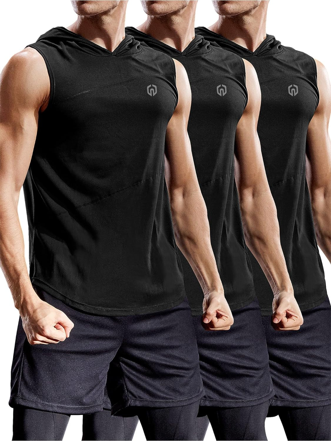 Dry Fit Workout Athletic Muscle Tank Top Running Shirts with Hoods