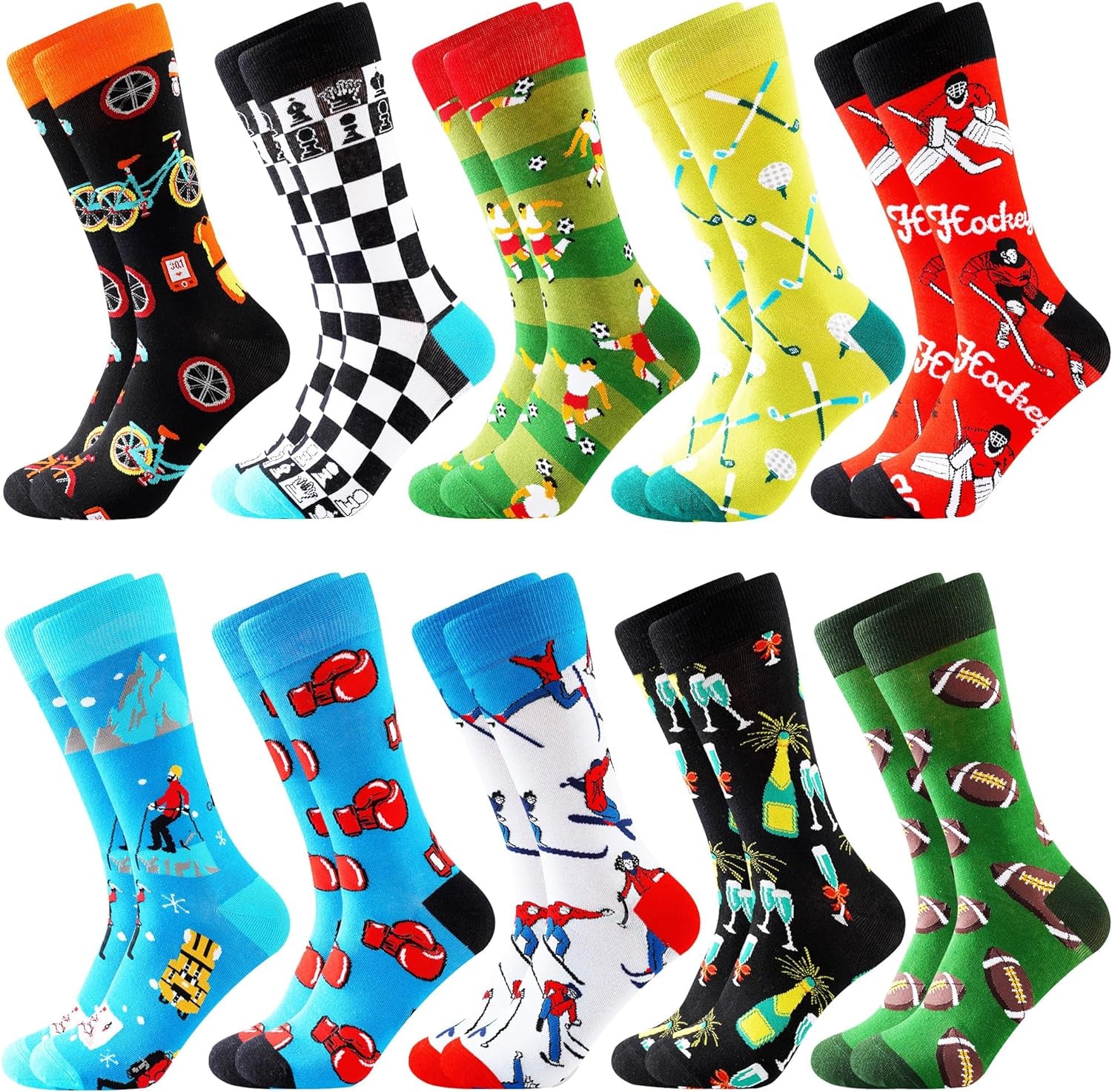 Fun Socks,Funny Socks for Men Novelty Crazy Crew Dress Socks,Cool Cute Food Graphic Animal Socks