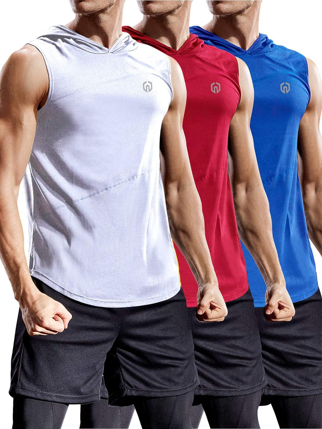 Dry Fit Workout Athletic Muscle Tank Top Running Shirts with Hoods