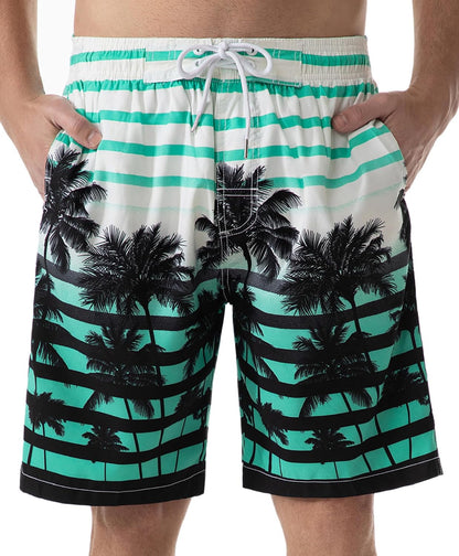 Mens Swim Trunks Long, Quick Dry Mens Boardshorts, 9 Inches Inseam Mens Bathing Suits with Mesh Lining