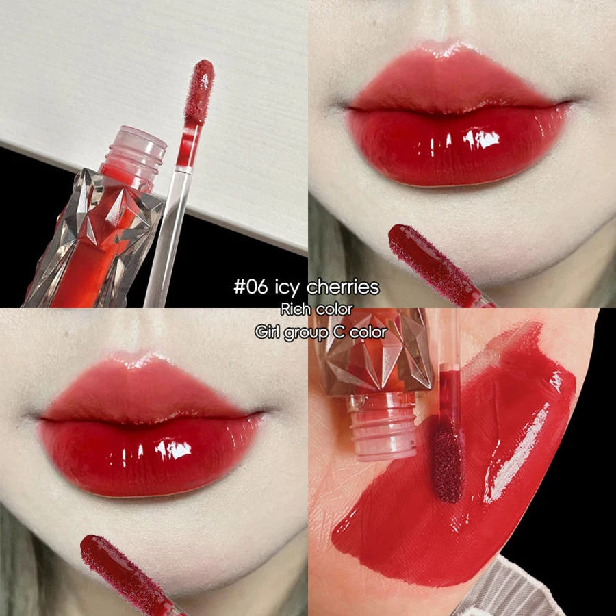 Lip Gloss Long-Lasting Moisturizing Easy Halo-Dyeing Waterproof Mirror Water Glass Lip Gloss Transparent Color Cosmetics