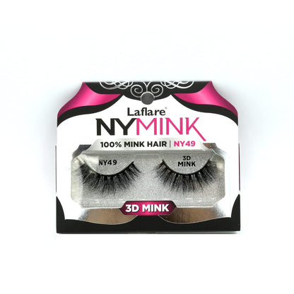 3D NY Mink Eyelashes, 100% Real Mink Hair Lashes, Luxury Makeup, Natural, Light, Trendy, Variety, Reusable, Multi Layered Real Mink Hair Lashes (NY43)