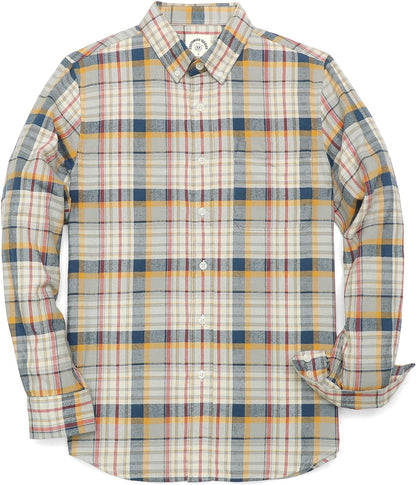 ® Flannel Shirt for Men Casual Button down Work Soft All Cotton Lightweight Flannel Mens Plaid Shirts Long Sleeve