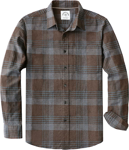 ® Flannel Shirt for Men Casual Button down Work Soft All Cotton Lightweight Flannel Mens Plaid Shirts Long Sleeve