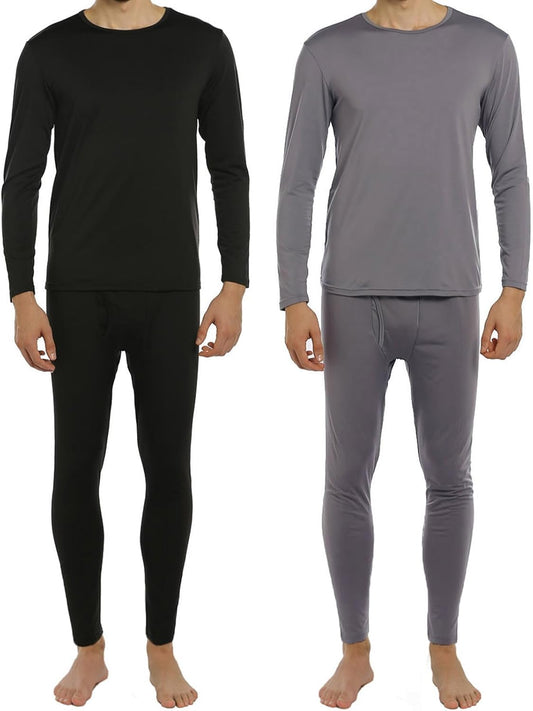 Thermal Underwear for Men Fleece Lined Long Johns Thermals Top and Bottom Set Base Layer for Cold Weather