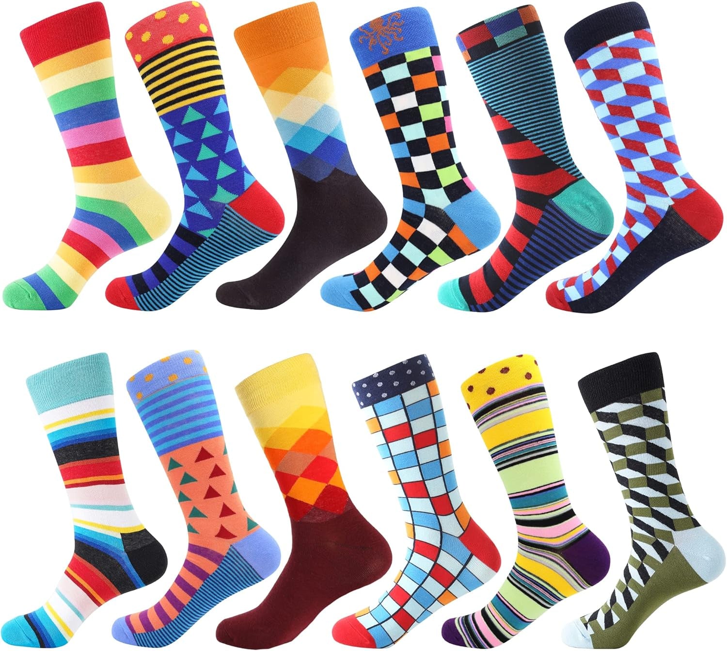 Fun Socks,Funny Socks for Men Novelty Crazy Crew Dress Socks,Cool Cute Food Graphic Animal Socks