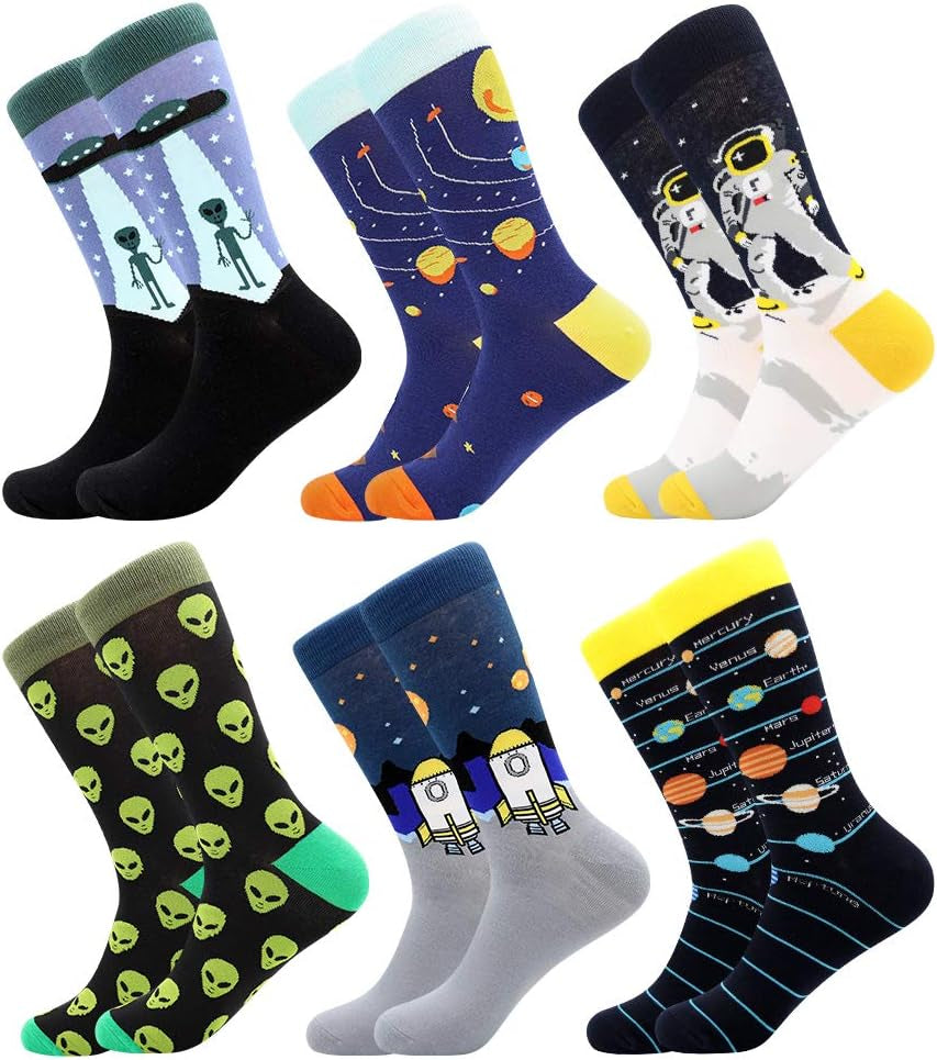 Fun Socks,Funny Socks for Men Novelty Crazy Crew Dress Socks,Cool Cute Food Graphic Animal Socks