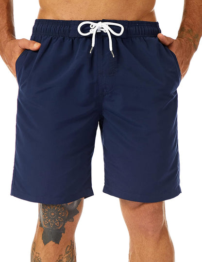 Mens Swim Trunks Long, Quick Dry Mens Boardshorts, 9 Inches Inseam Mens Bathing Suits with Mesh Lining