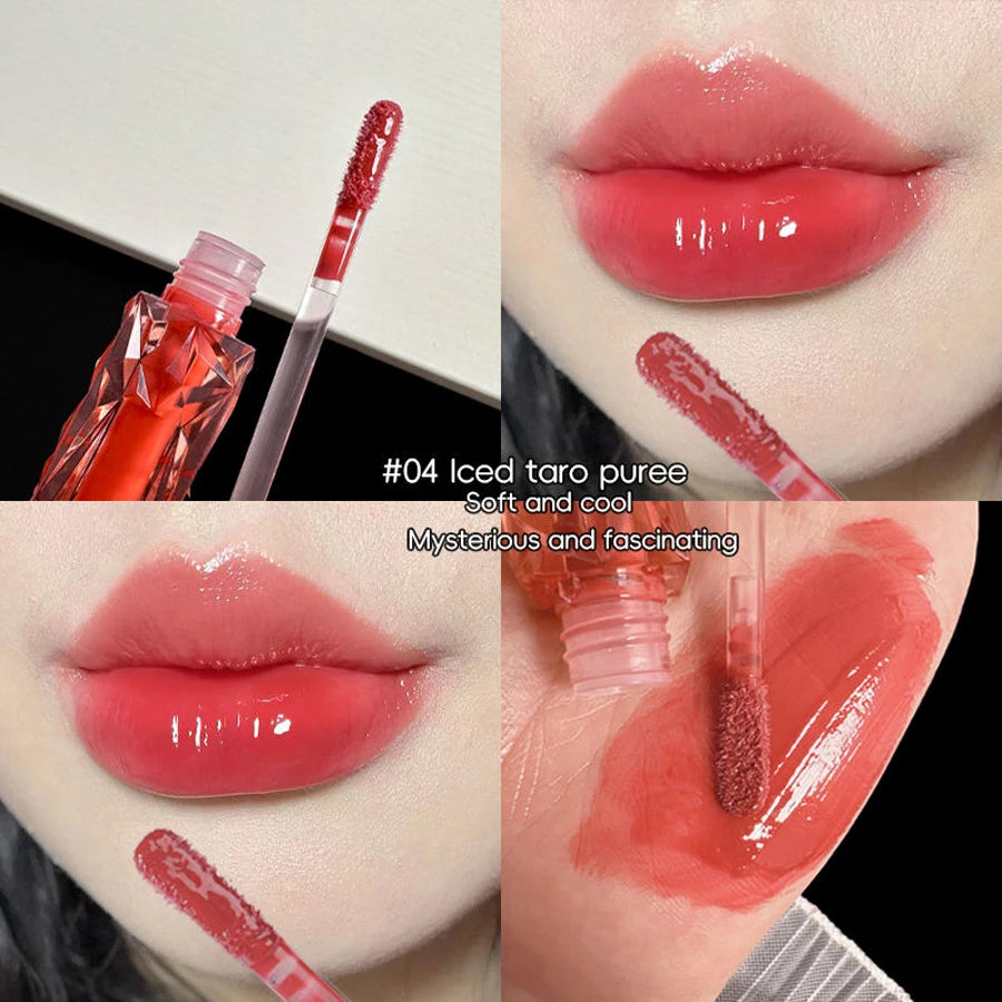 Lip Gloss Long-Lasting Moisturizing Easy Halo-Dyeing Waterproof Mirror Water Glass Lip Gloss Transparent Color Cosmetics