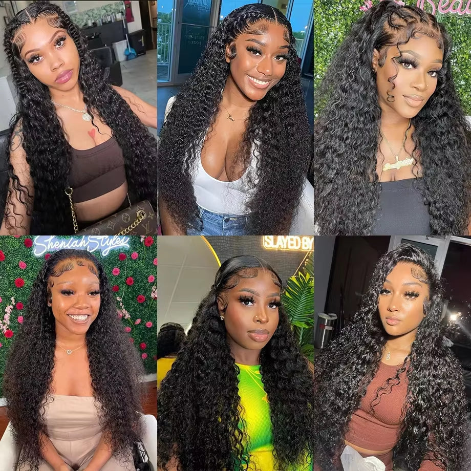 Curly Human Hair Wigs for Women Water Wave Lace Front Wig 13X4 13X6 Lace Frontal Deep Wave Wig 100% Human Hair Hd Lace Wigs