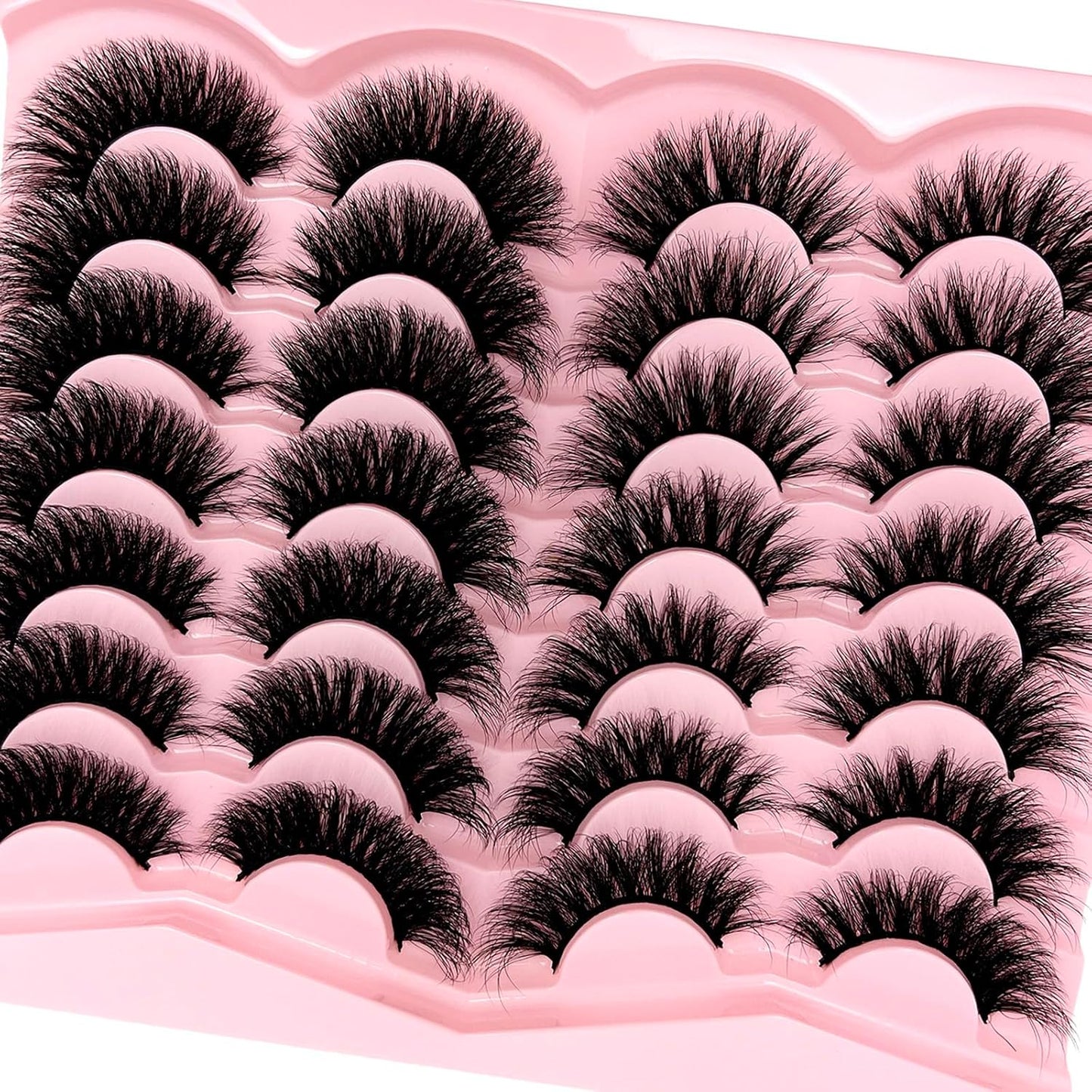 Fluffy Lashes Mink Wispy Cat Eye Faux Mink Eye Lashes Pack Soft Fake Strip Eyelashes 18Mm Long Volume False Eyelashes Natural Look