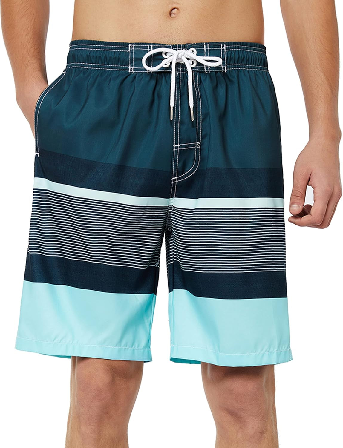 Mens Swim Trunks Long, Quick Dry Mens Boardshorts, 9 Inches Inseam Mens Bathing Suits with Mesh Lining