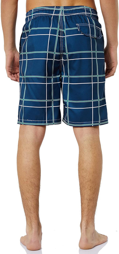 Mens Swim Trunks Long, Quick Dry Mens Boardshorts, 9 Inches Inseam Mens Bathing Suits with Mesh Lining