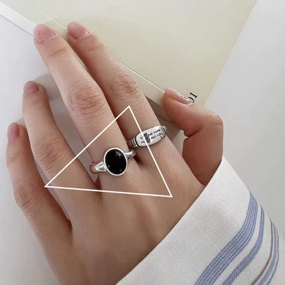 925 Sterling Silver Irregular Water Droplets Cross Ring Female Simple Retro Style Handmade Jewelry