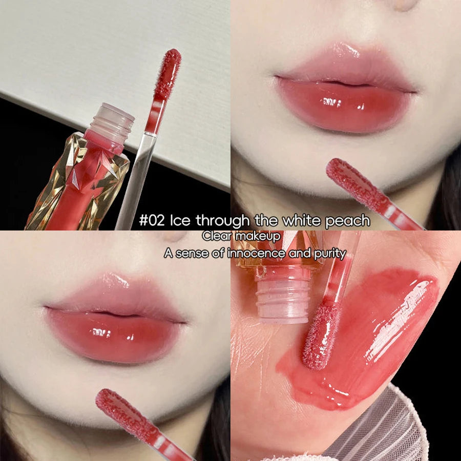 Lip Gloss Long-Lasting Moisturizing Easy Halo-Dyeing Waterproof Mirror Water Glass Lip Gloss Transparent Color Cosmetics