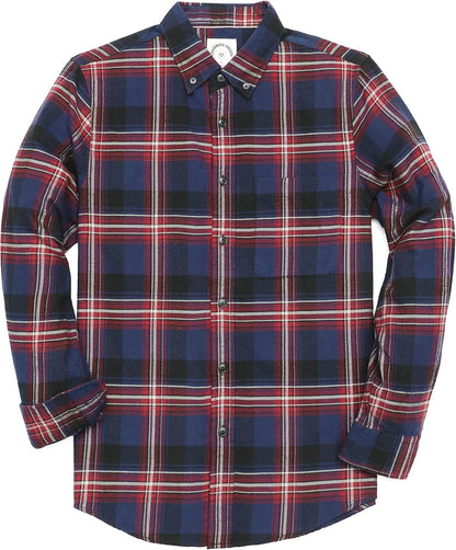 ® Flannel Shirt for Men Casual Button down Work Soft All Cotton Lightweight Flannel Mens Plaid Shirts Long Sleeve