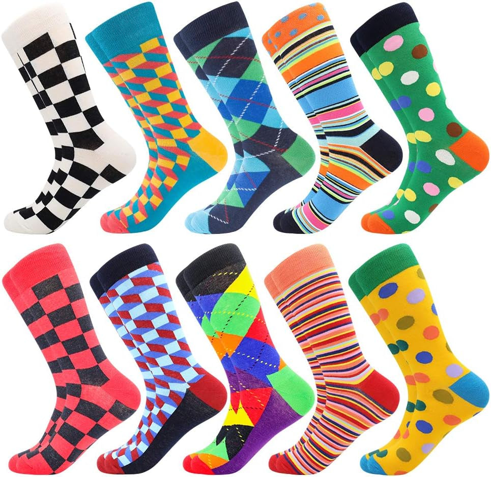 Fun Socks,Funny Socks for Men Novelty Crazy Crew Dress Socks,Cool Cute Food Graphic Animal Socks