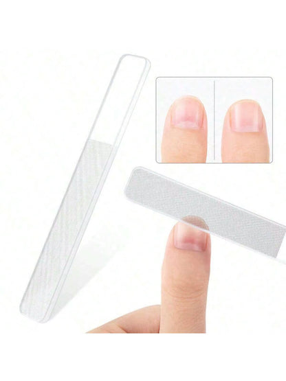 3Pcs Nano Glass Nail Files Professional Sanding Polishing Files Transparent Nail File Grinding Equipment Manicure Art Tools