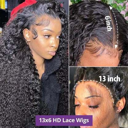 Curly Human Hair Wigs for Women Water Wave Lace Front Wig 13X4 13X6 Lace Frontal Deep Wave Wig 100% Human Hair Hd Lace Wigs