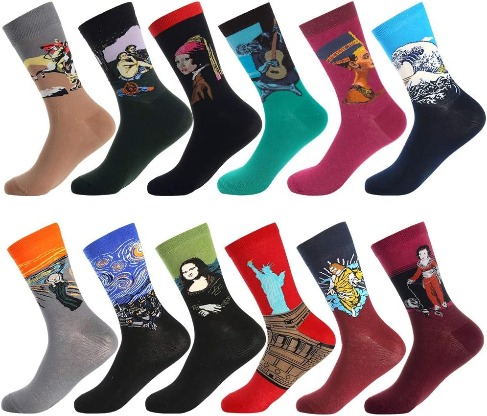 Fun Socks,Funny Socks for Men Novelty Crazy Crew Dress Socks,Cool Cute Food Graphic Animal Socks