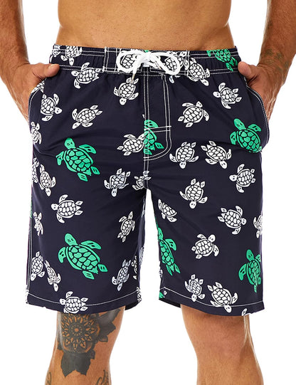 Mens Swim Trunks Long, Quick Dry Mens Boardshorts, 9 Inches Inseam Mens Bathing Suits with Mesh Lining