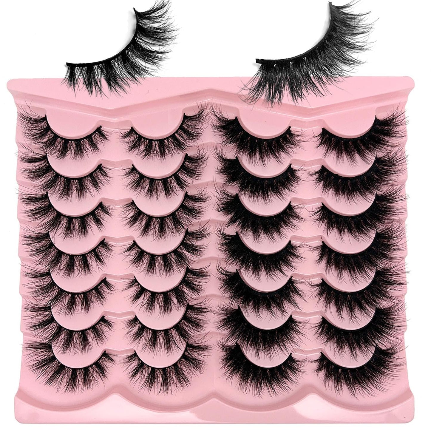 Fluffy Lashes Mink Wispy Cat Eye Faux Mink Eye Lashes Pack Soft Fake Strip Eyelashes 18Mm Long Volume False Eyelashes Natural Look