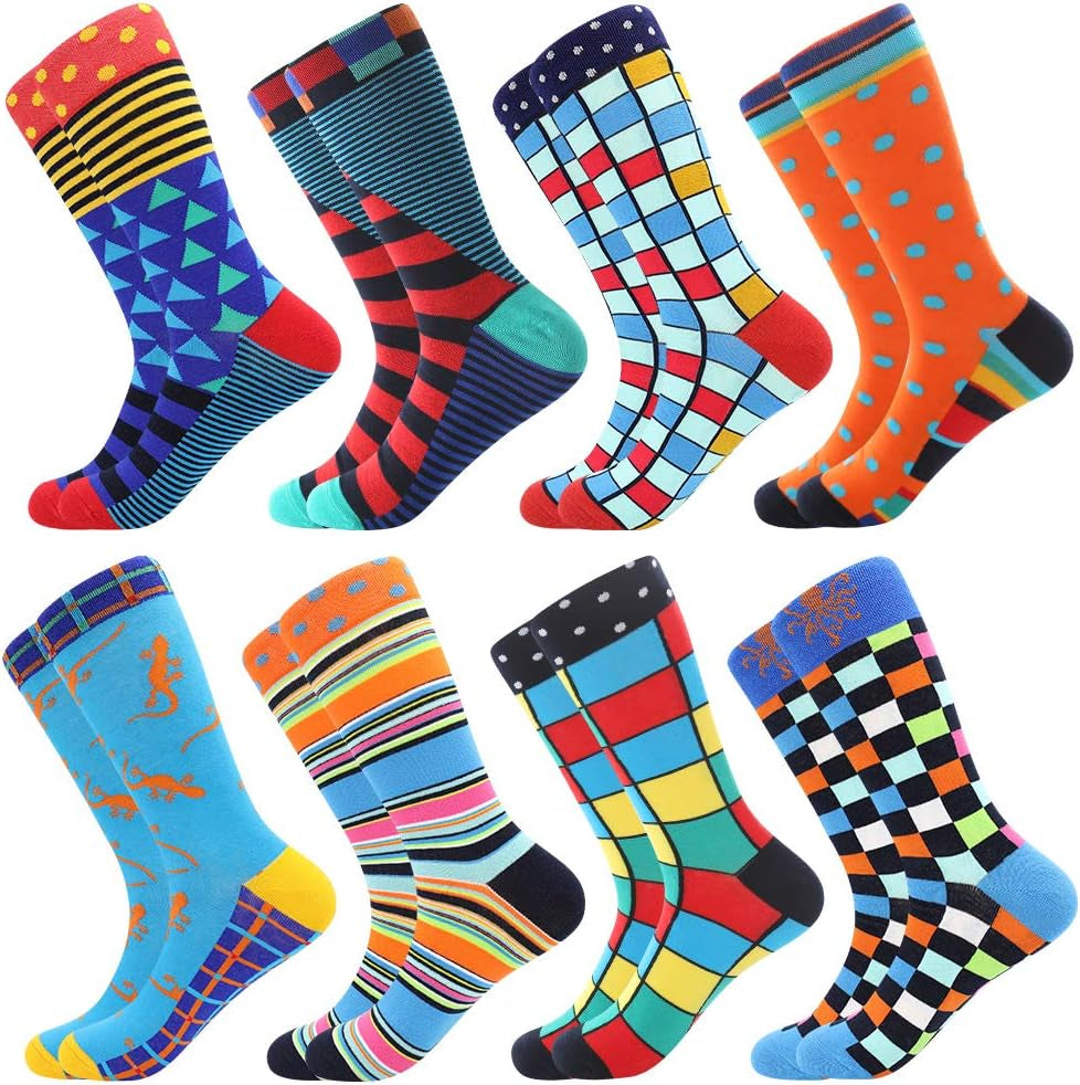 Fun Socks,Funny Socks for Men Novelty Crazy Crew Dress Socks,Cool Cute Food Graphic Animal Socks