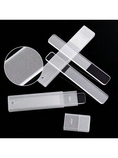 3Pcs Nano Glass Nail Files Professional Sanding Polishing Files Transparent Nail File Grinding Equipment Manicure Art Tools