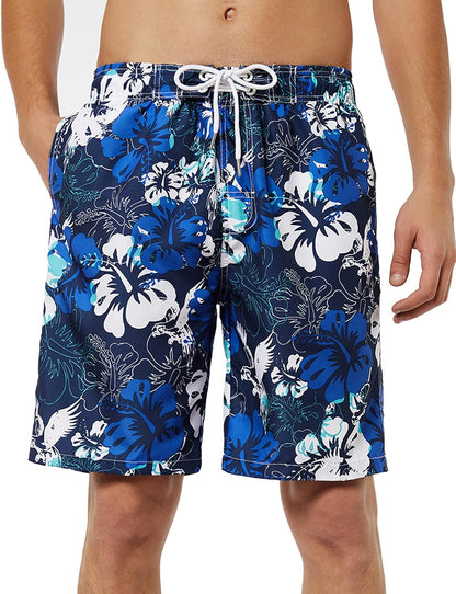 Mens Swim Trunks Long, Quick Dry Mens Boardshorts, 9 Inches Inseam Mens Bathing Suits with Mesh Lining