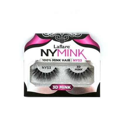 3D NY Mink Eyelashes, 100% Real Mink Hair Lashes, Luxury Makeup, Natural, Light, Trendy, Variety, Reusable, Multi Layered Real Mink Hair Lashes (NY43)