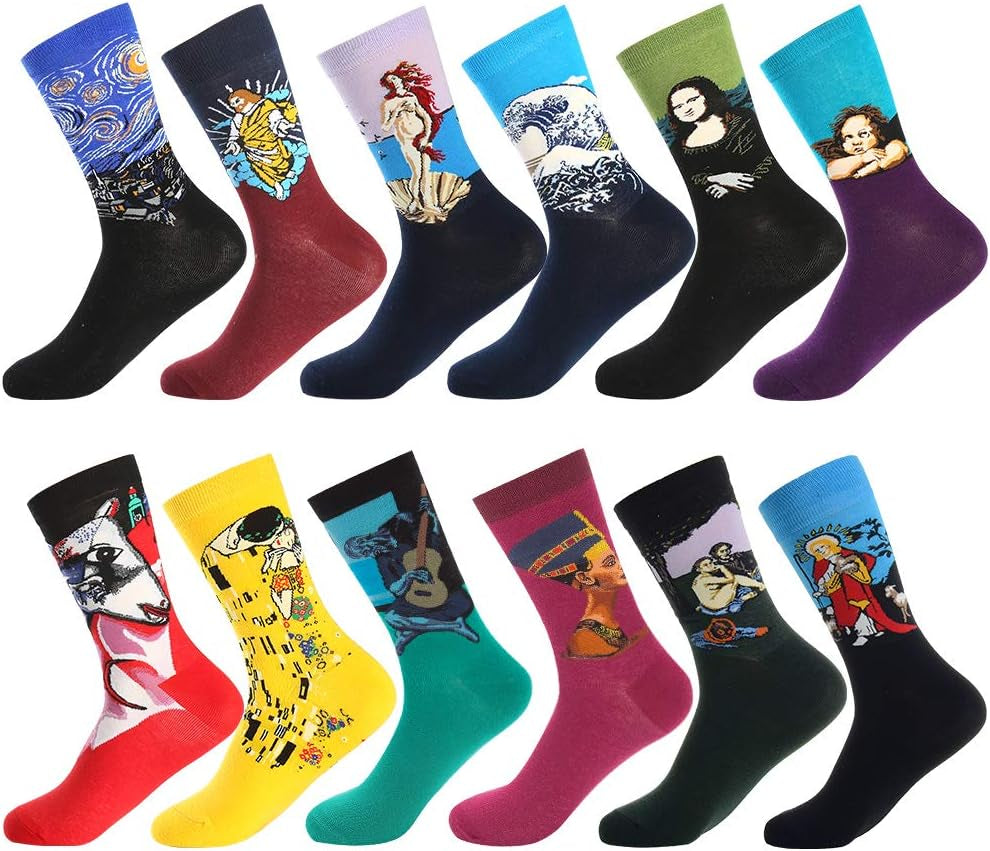 Fun Socks,Funny Socks for Men Novelty Crazy Crew Dress Socks,Cool Cute Food Graphic Animal Socks