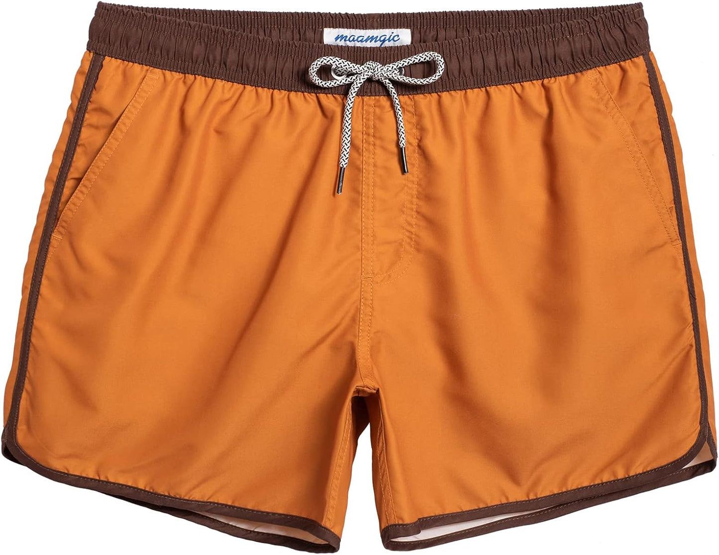 Mens Boys Short 80S 90S Vintage Swim Trunks with Mesh Lining Quick Dry Swim Suits Board Shorts